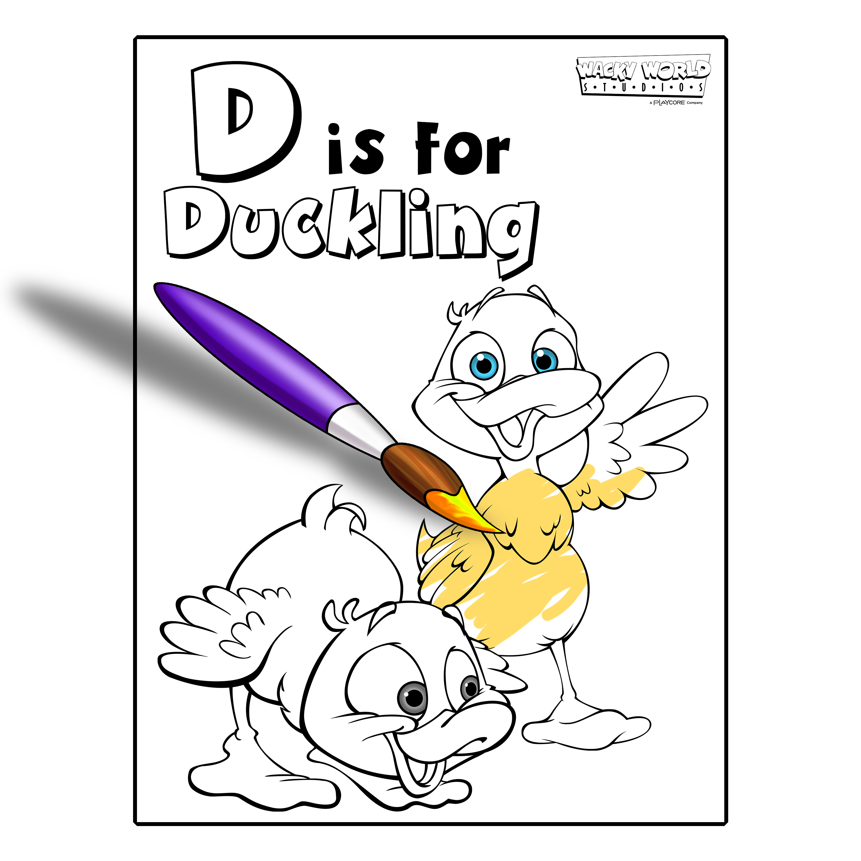 D is for Duckling coloring page